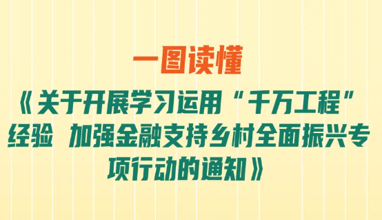 一圖讀懂《關于開展學習運用“千萬工程”經驗 加強金融支持鄉村全面振興專項行動的通知》